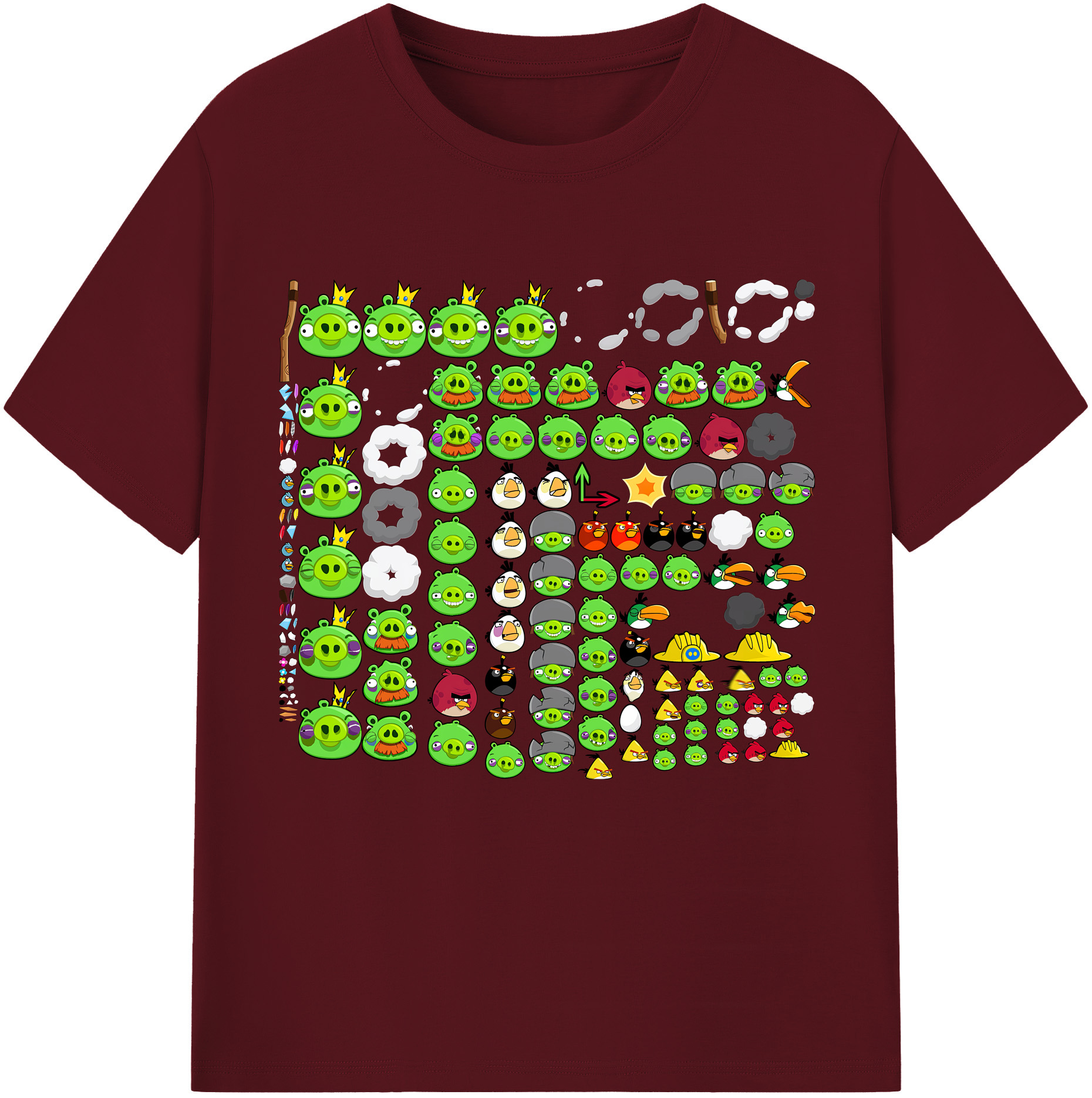 （画像用） Angry Birds アングリーバード 綿100％半袖Tシャツ（フロントプリント）